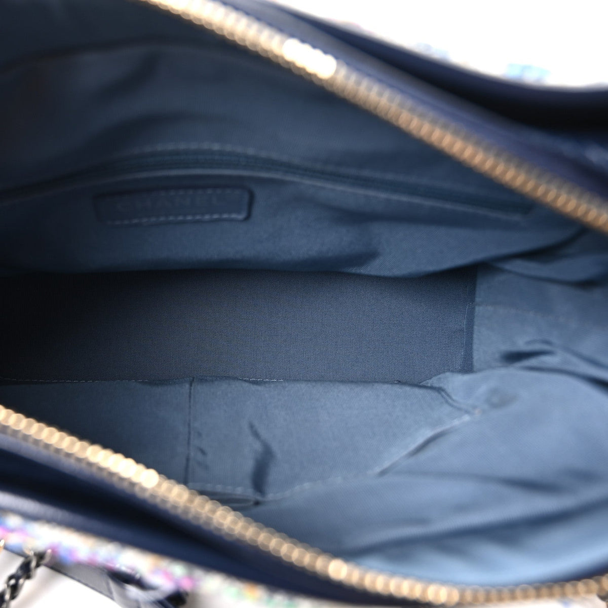 Tweed Calfskin Quilted Medium Gabrielle Hobo Navy