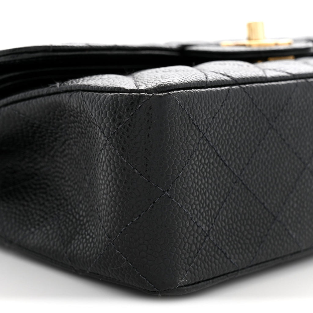 Caviar Quilted Small Double Flap Black