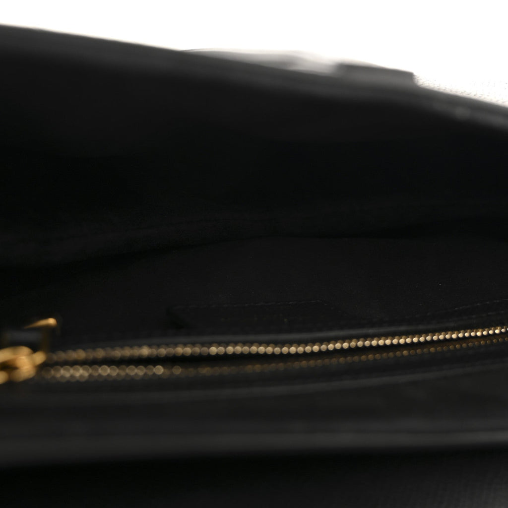 Grained Calfskin Saddle Bag Black