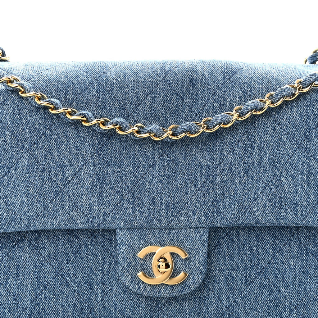 Denim Small Souplissimo Maxi Flap Blue