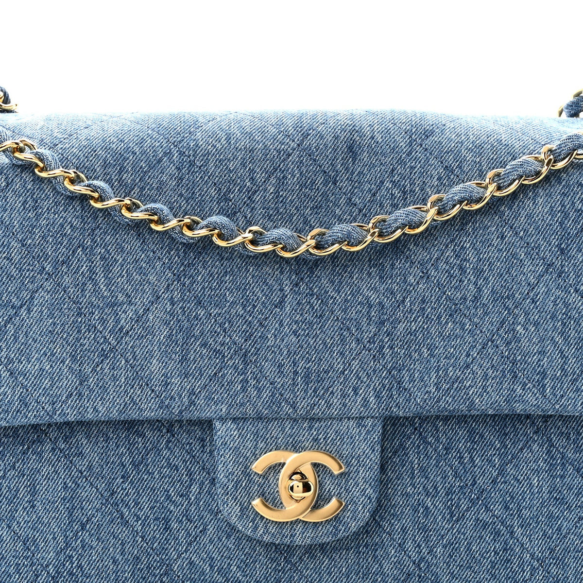 Denim Small Souplissimo Maxi Flap Blue