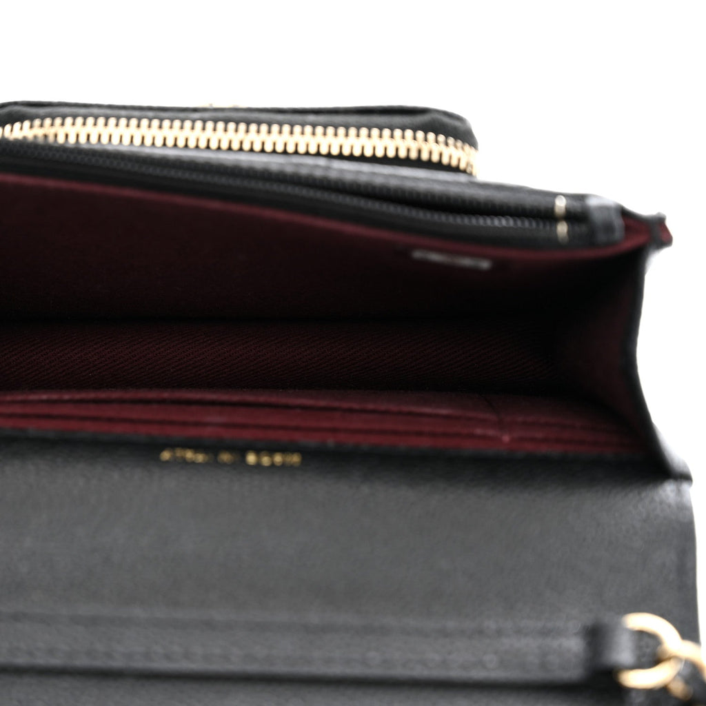 Caviar Quilted Business Affinity Clutch With Chain Black