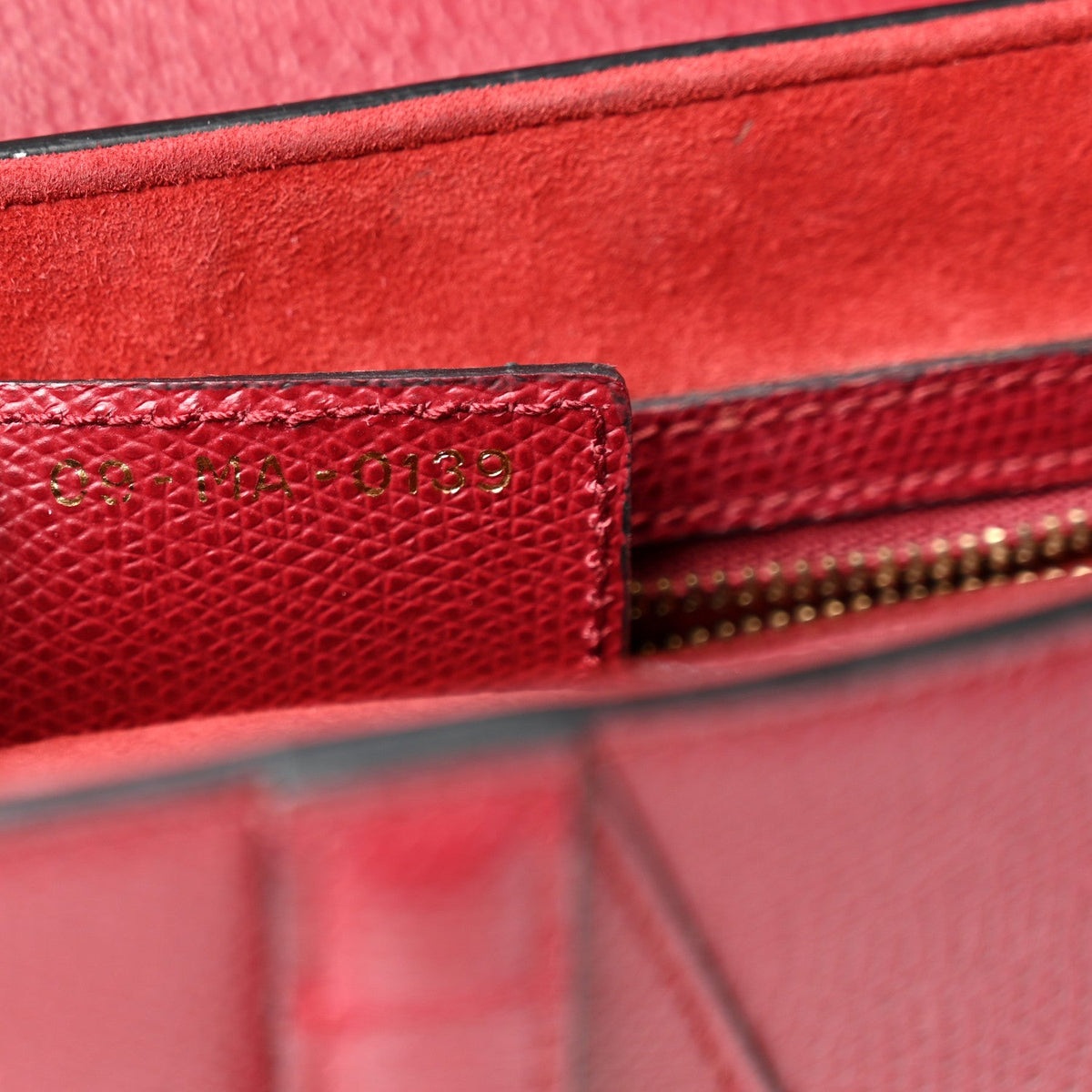 Grained Calfskin Saddle Bag Red