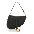 Grained Calfskin Saddle Bag Black