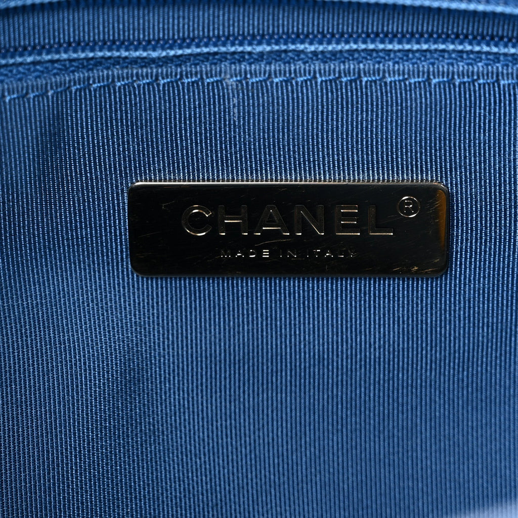 Lambskin Quilted Large Chanel 19 Flap Blue