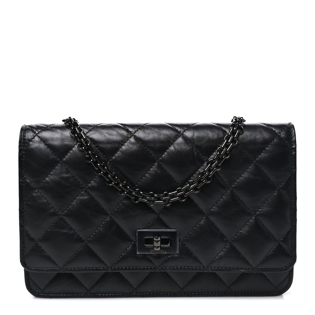 Aged Calfskin Quilted Reissue Wallet On Chain WOC So Black