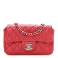 Caviar Quilted Mini Rectangular Flap Red