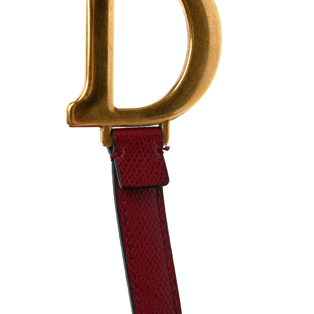 Grained Calfskin Saddle Bag Red