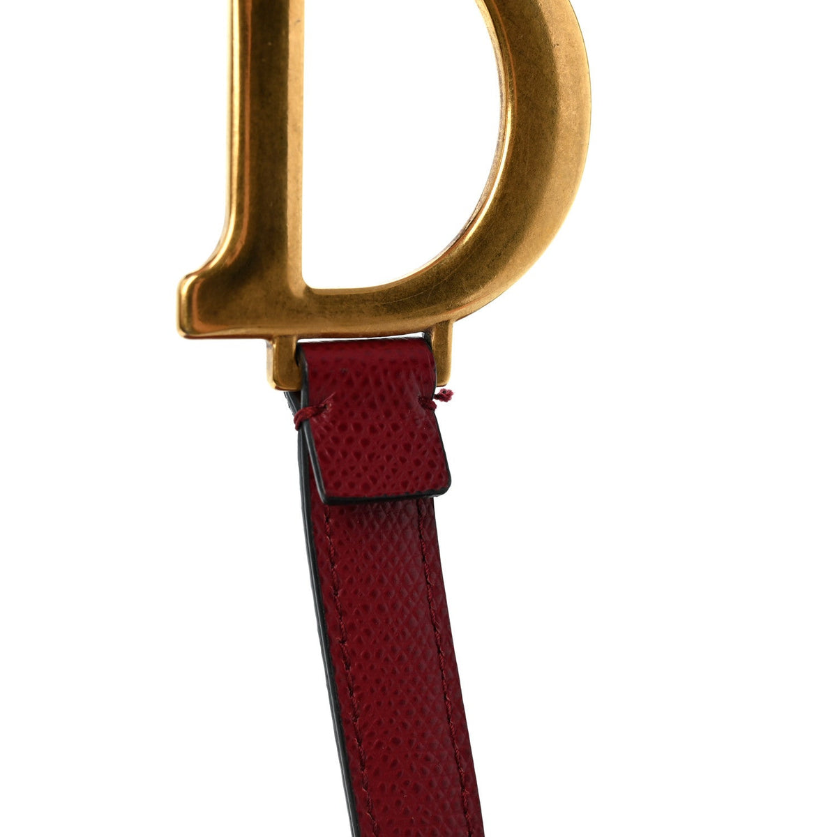 Grained Calfskin Saddle Bag Red