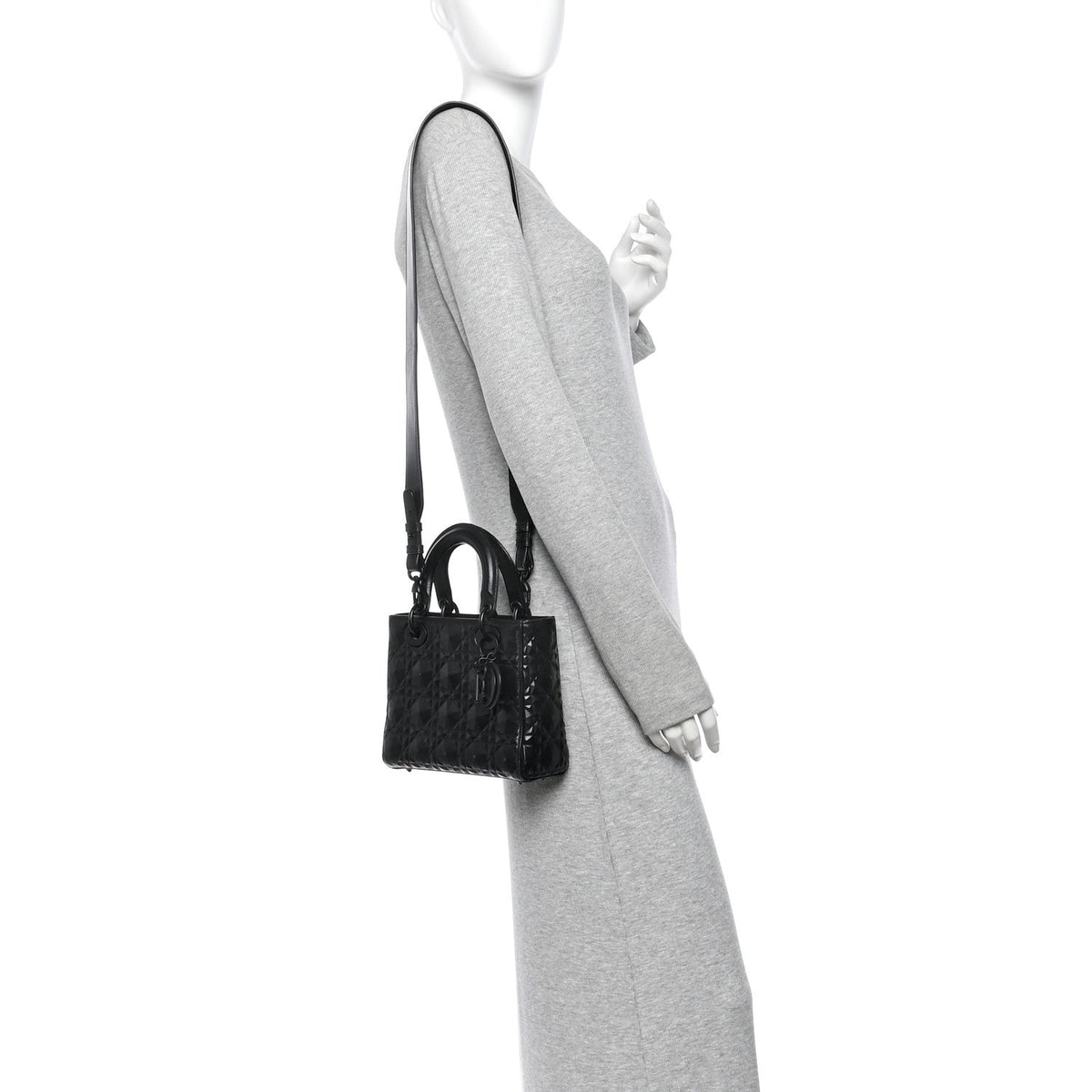 Calfskin Cannage Diamond Small My ABCDior Lady Dior Black
