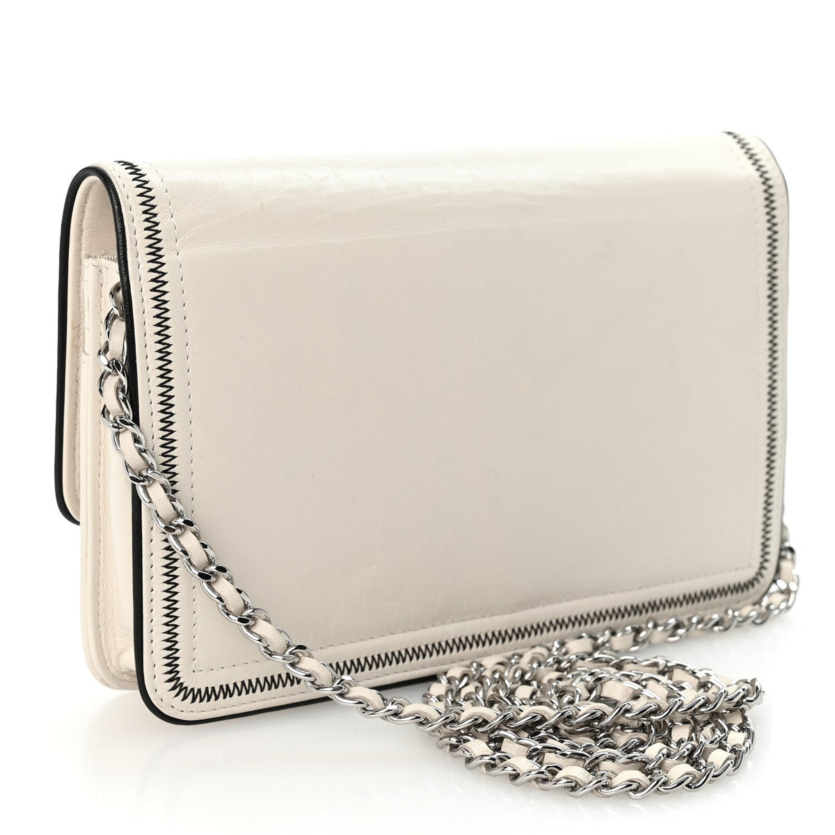 Lambskin Reissue Wallet On Chain WOC White
