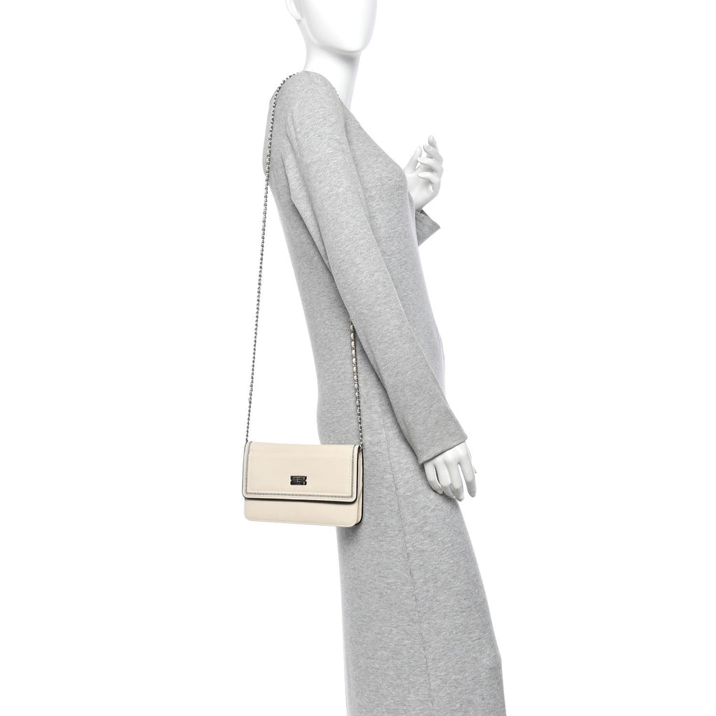 Lambskin Reissue Wallet On Chain WOC White