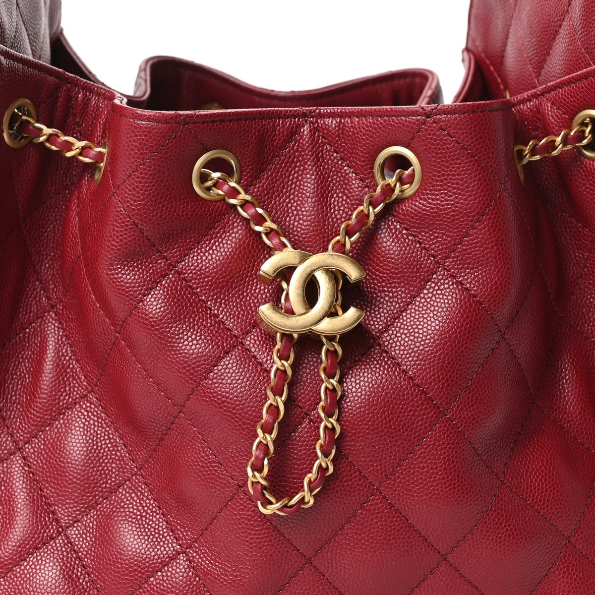 Caviar Quilted Small Chanel 25 Handbag Burgundy