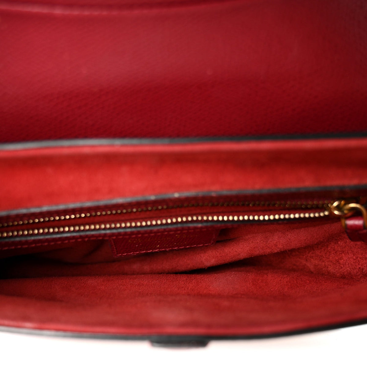 Grained Calfskin Saddle Bag Red