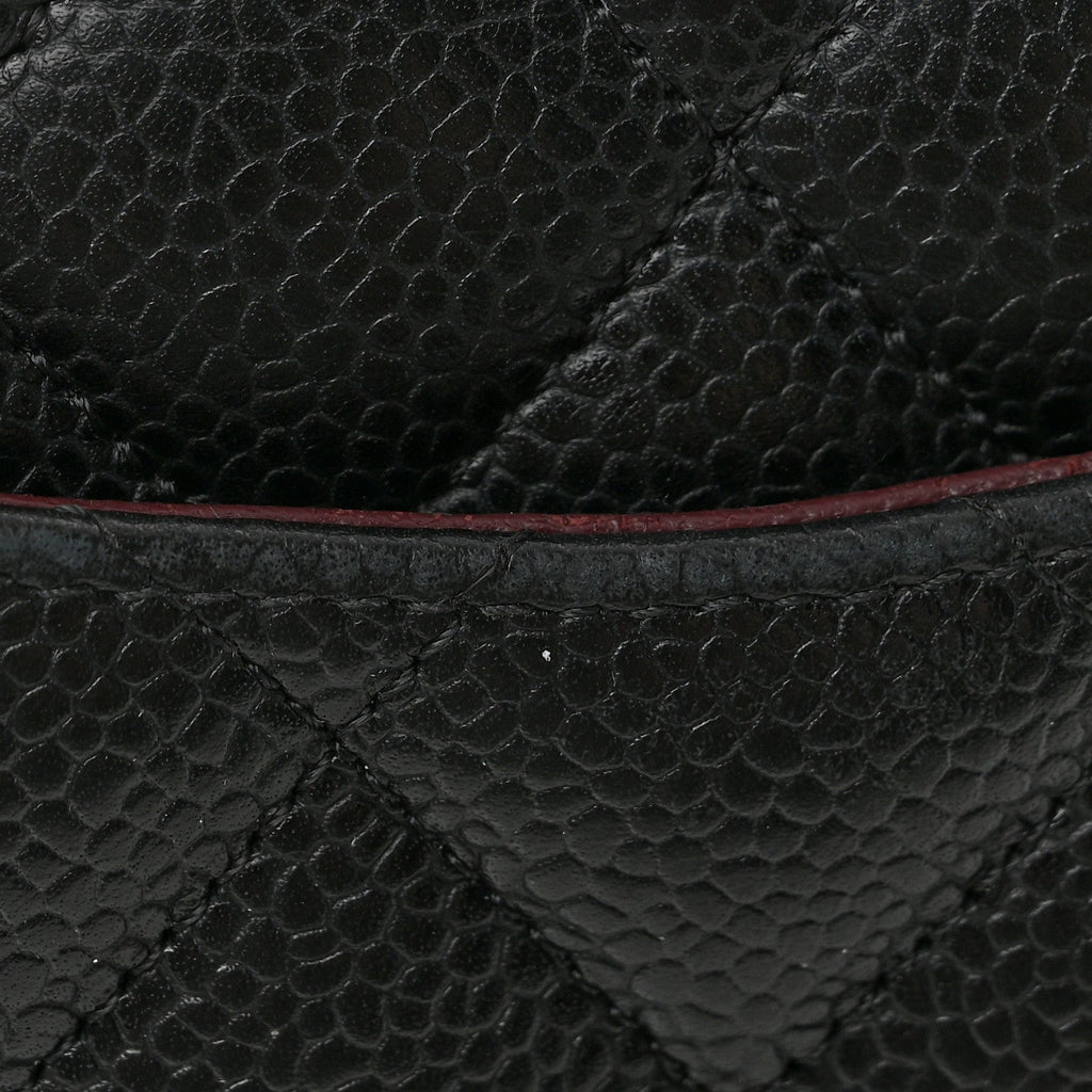 Caviar Quilted Small Double Flap Black