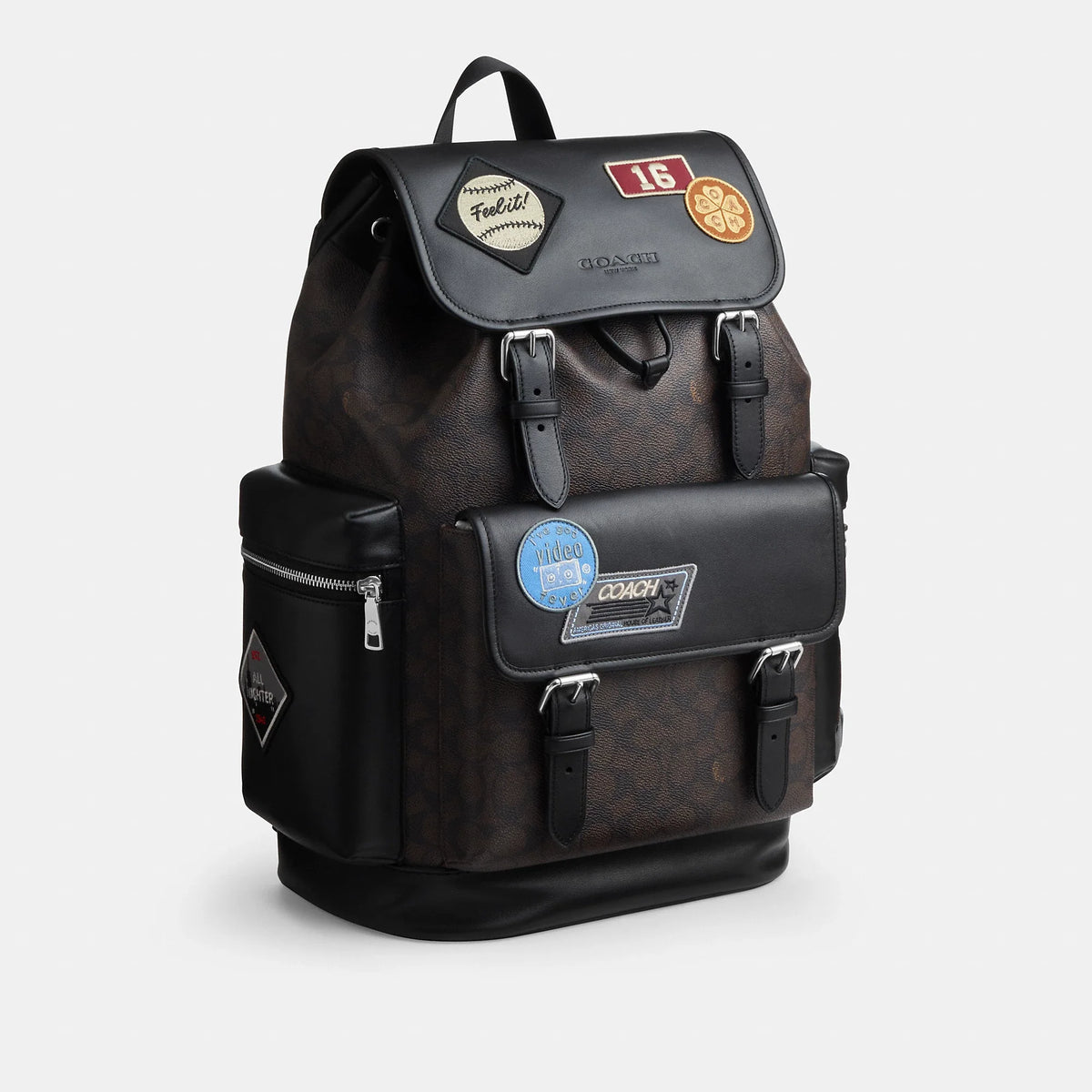 Coach Outlet Sprint Backpack In Signature Canvas With Patches