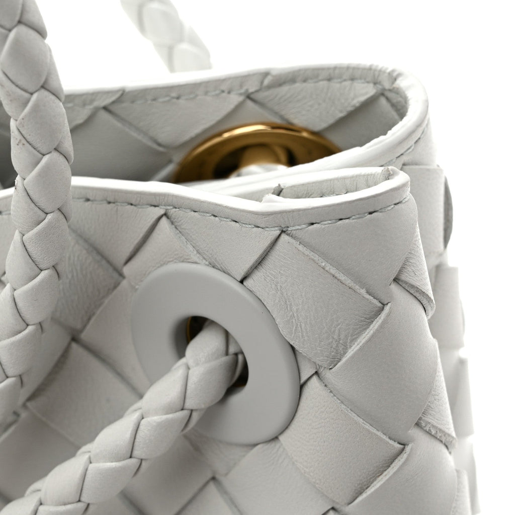 Nappa Intrecciato Small Andiamo Shoulder Bag White