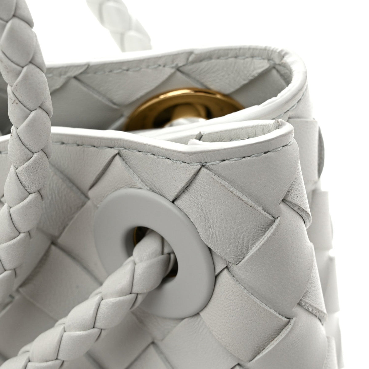 Nappa Intrecciato Small Andiamo Shoulder Bag White