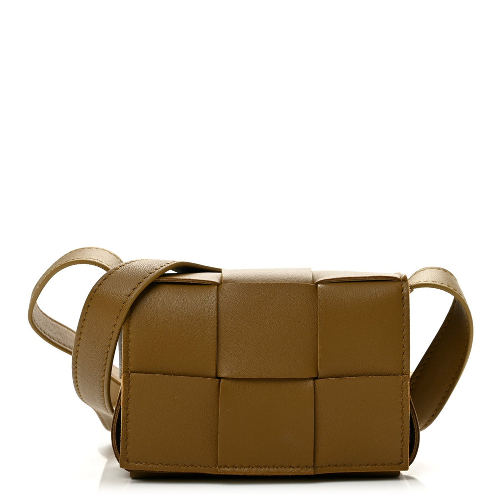Lambskin Maxi Intrecciato Extra Mini Cassette Crossbody Bag Acorn