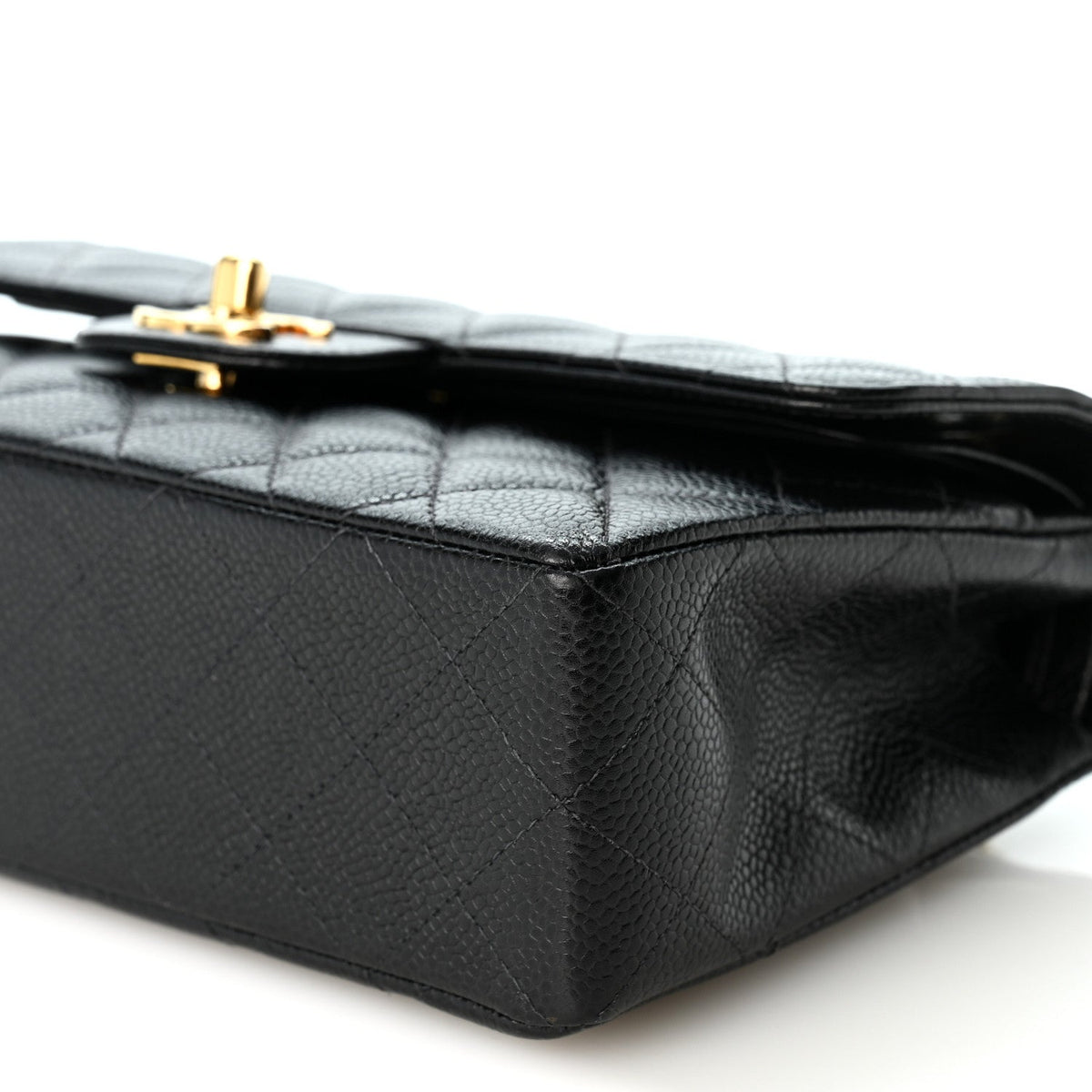 Caviar Quilted Small Double Flap Black