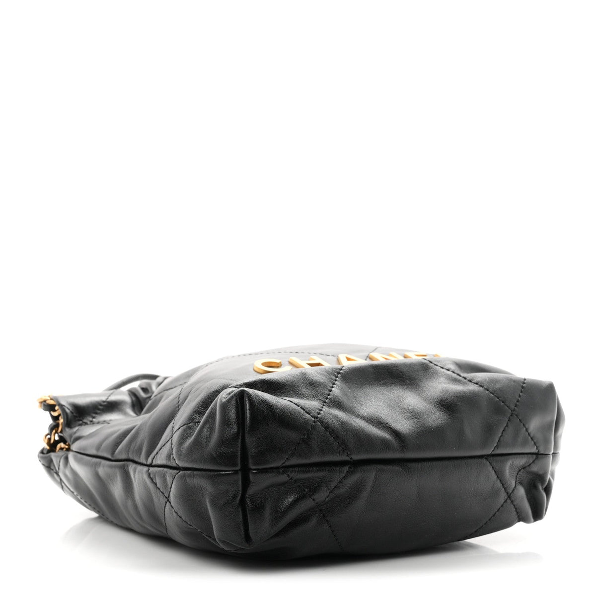 Shiny Calfskin Quilted Mini Chanel 22 Black
