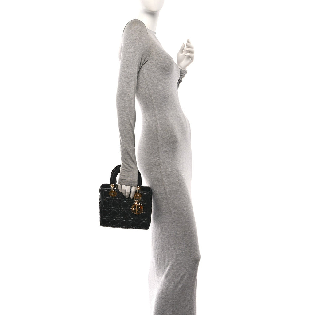 Lambskin Cannage Small Lady Dior Black