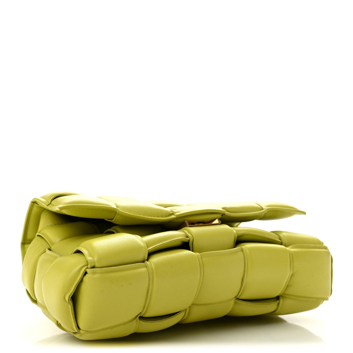 Nappa Maxi Intreccio Padded Cassette Crossbody Bag Lime