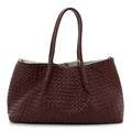 Calfskin Intrecciato Pinacoteca Reversible Tote Madder Brown Lunar