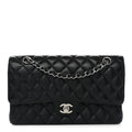 Caviar Quilted Medium Double Flap Black