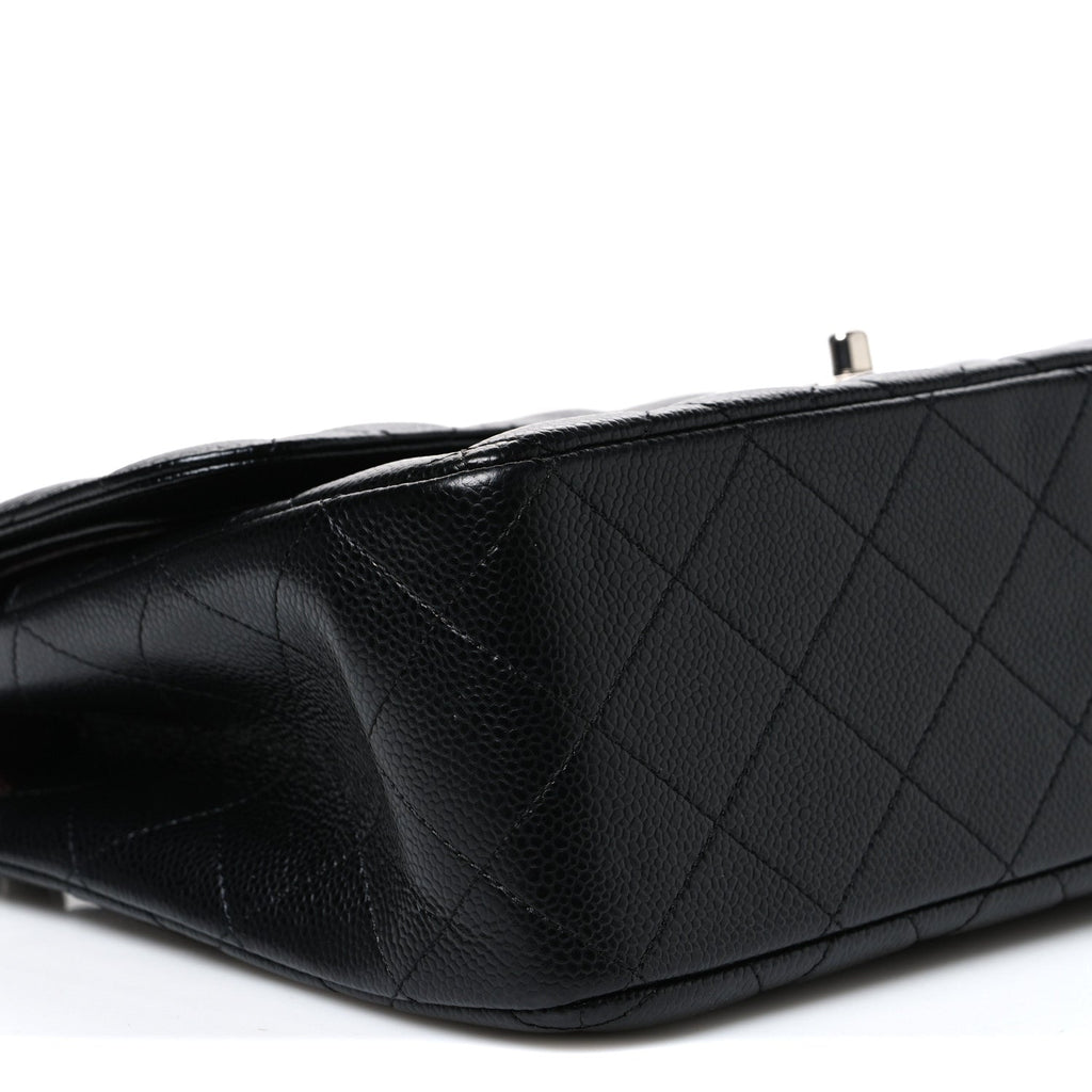Caviar Quilted Jumbo Double Flap Black