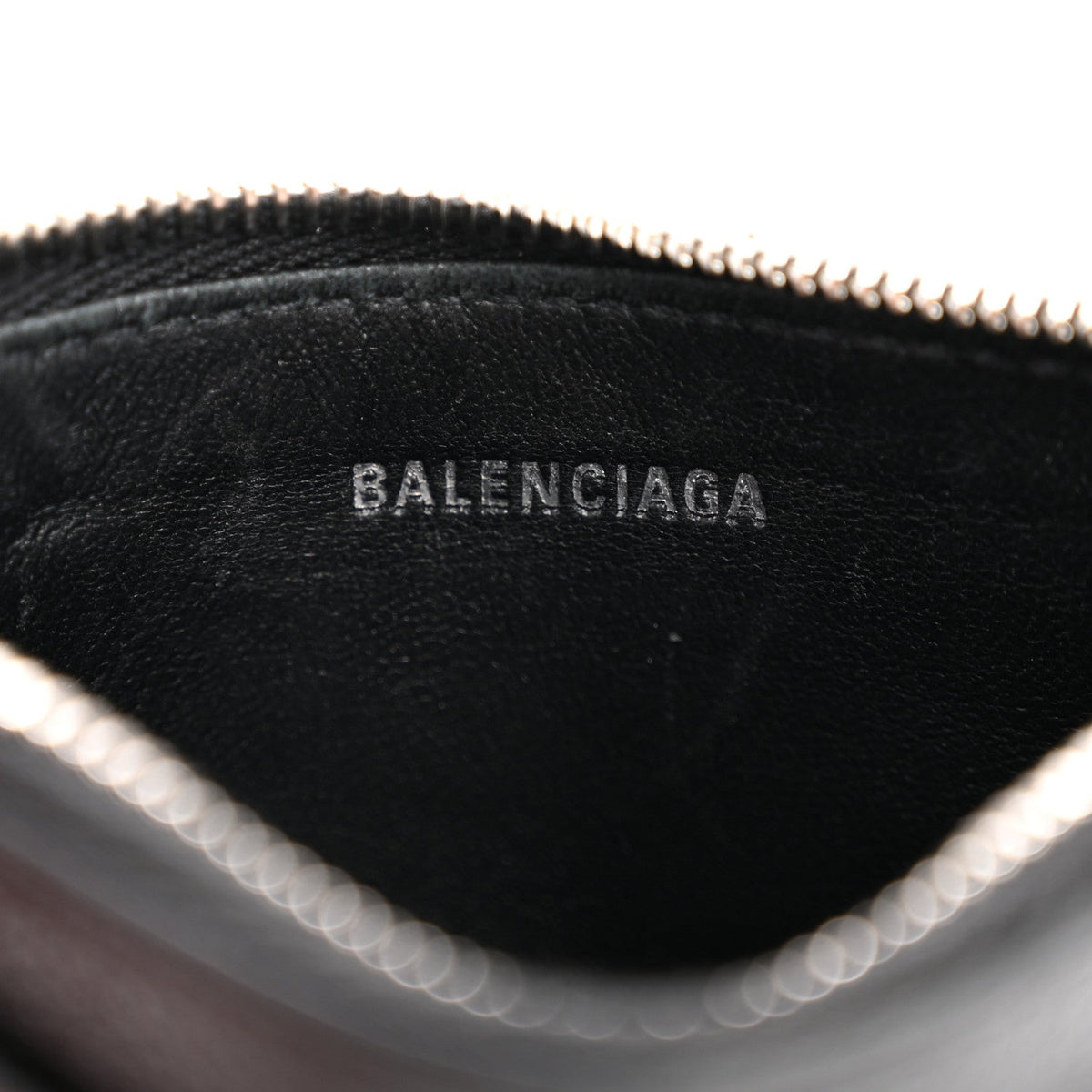 Calfskin Hourglass Long Coin Case Card Holder Black
