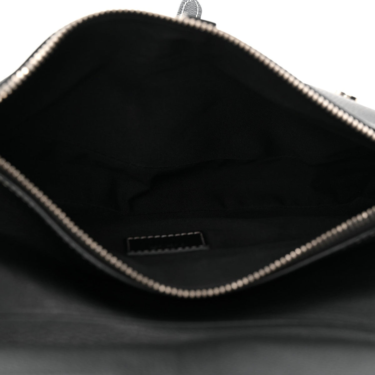 Grained Calfskin Mens Saddle Bag Black