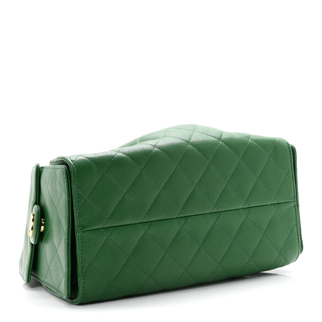 Caviar Quilted Small Chanel 25 Handbag Green