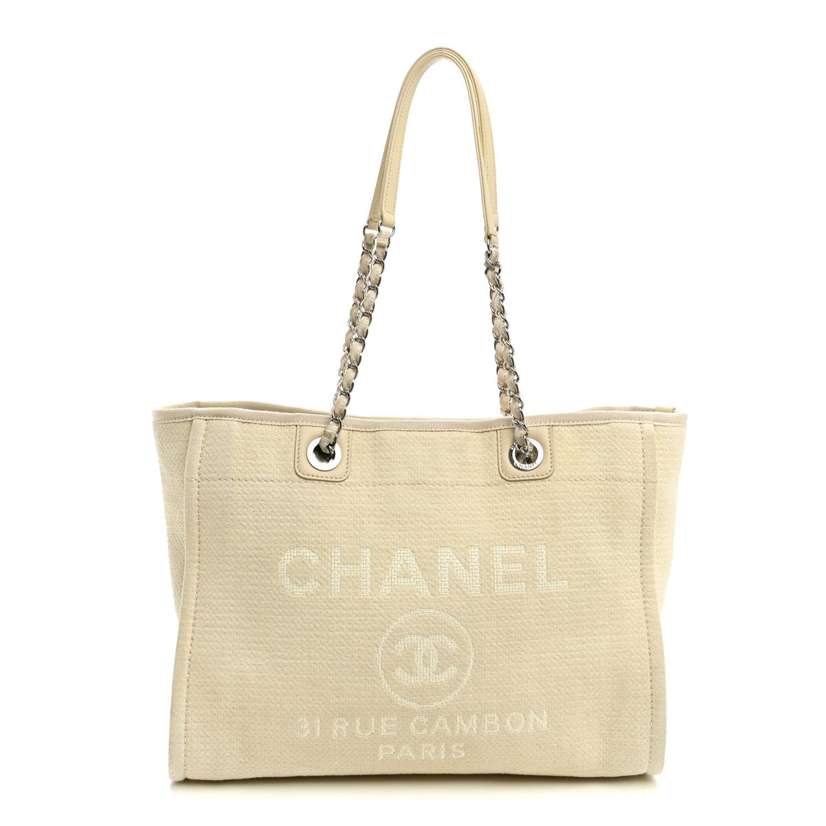 Mixed Fibers Small Deauville Tote White