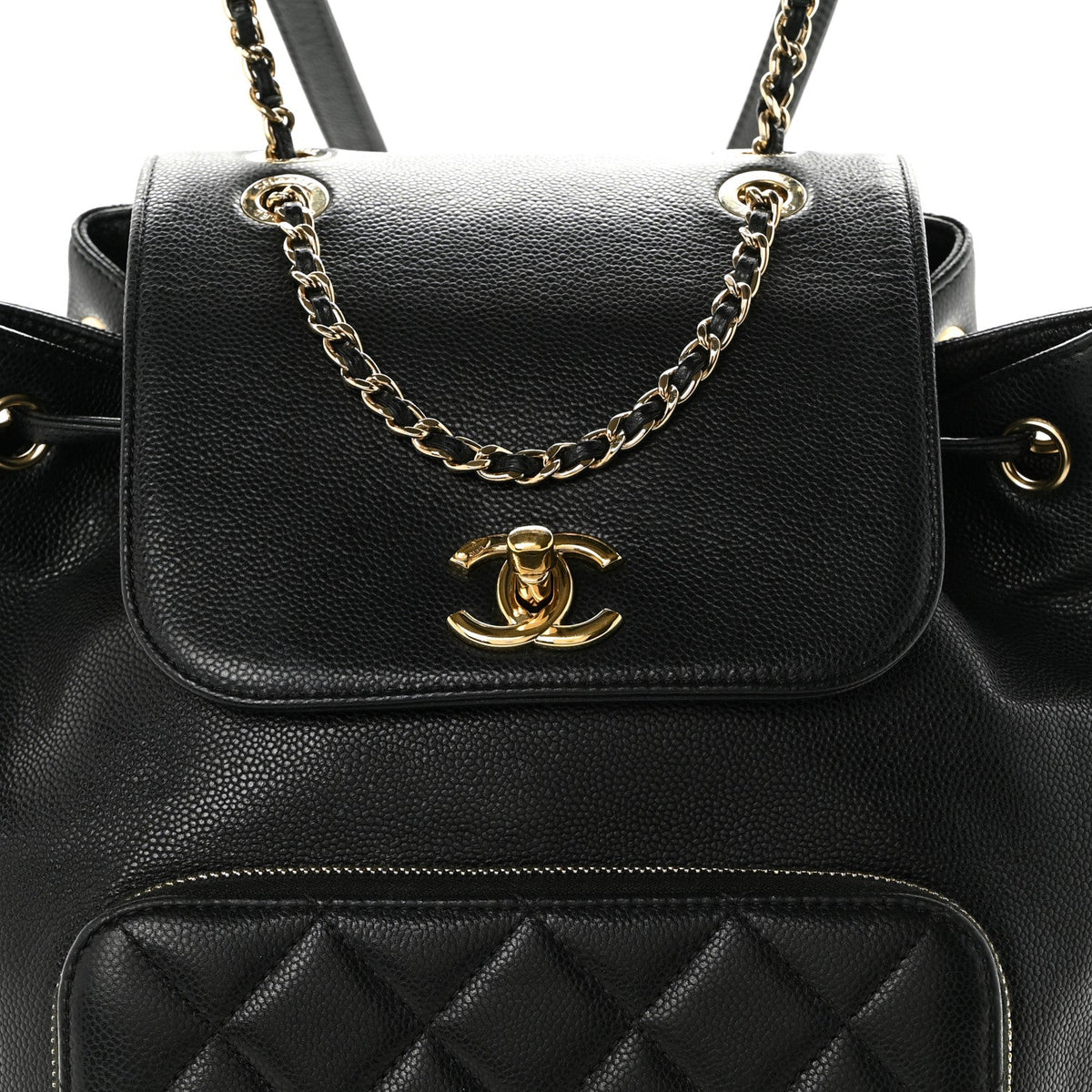 Caviar Quilted Business Affinity Backpack Black