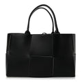 Nappa Maxi Intrecciato Medium Arco Tote Black White