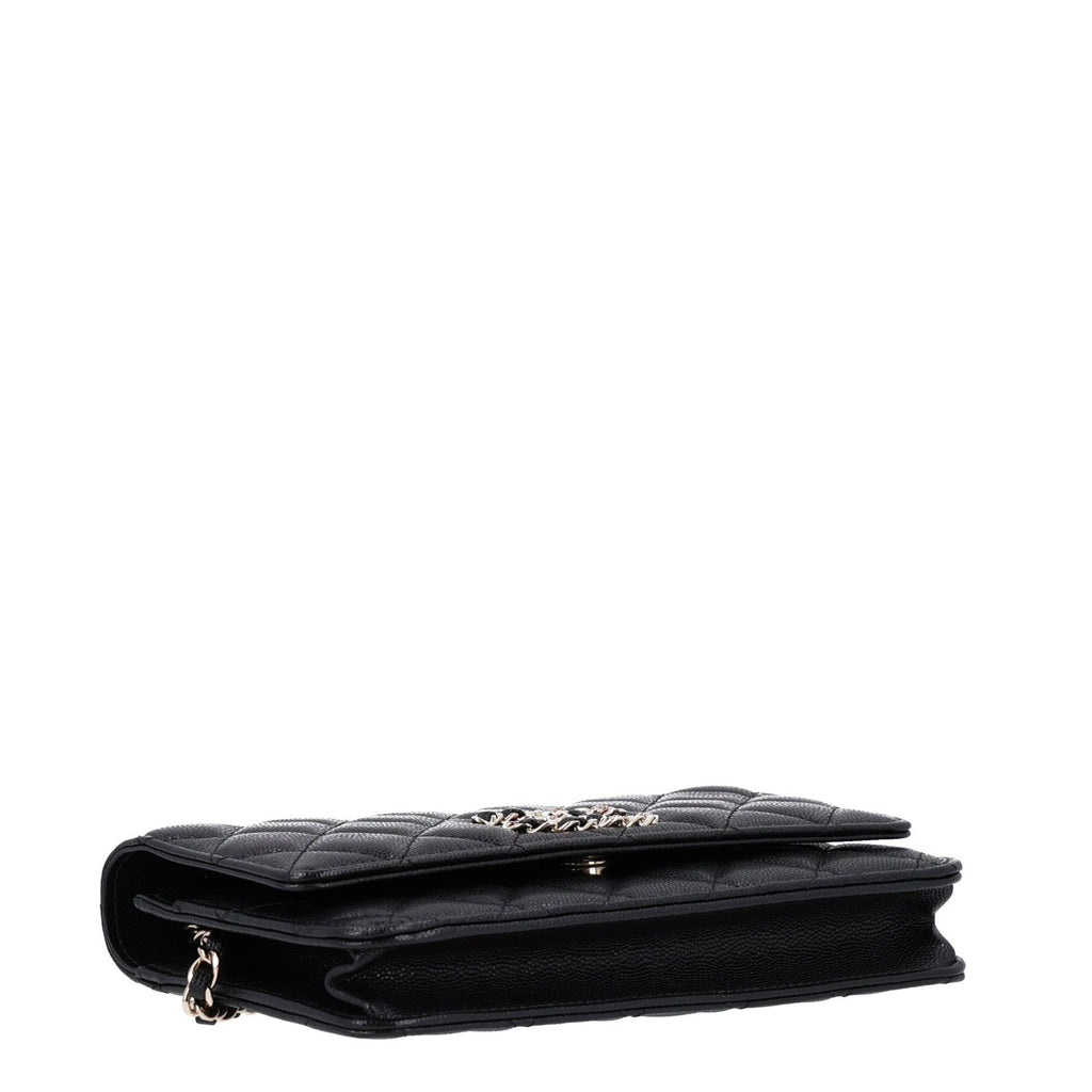 Caviar Quilted French New Wave Chain CC Wallet On Chain WOC Black