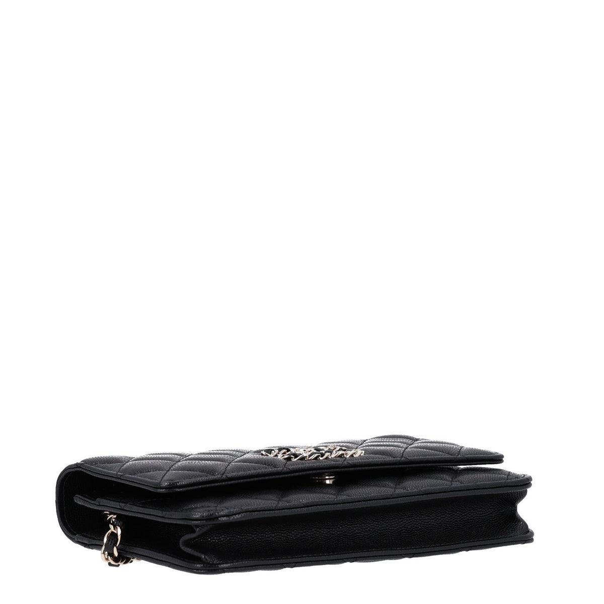 Caviar Quilted French New Wave Chain CC Wallet On Chain WOC Black