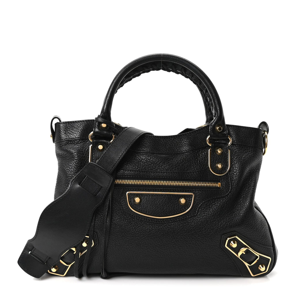 Chevre Gold Metallic Edge Hardware Town Black