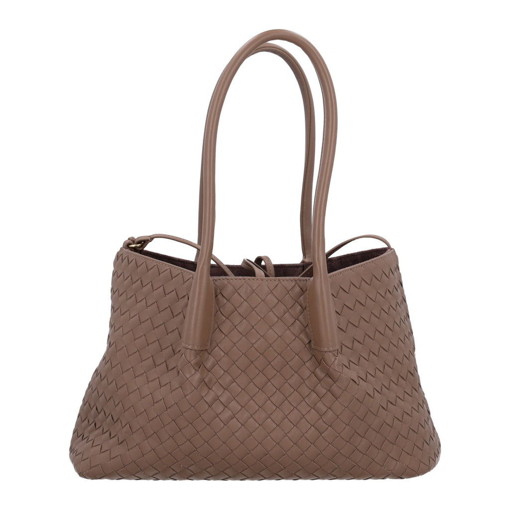 Calfskin Intrecciato Medium Pinacoteca Reversible Tote Pinecone Fondant