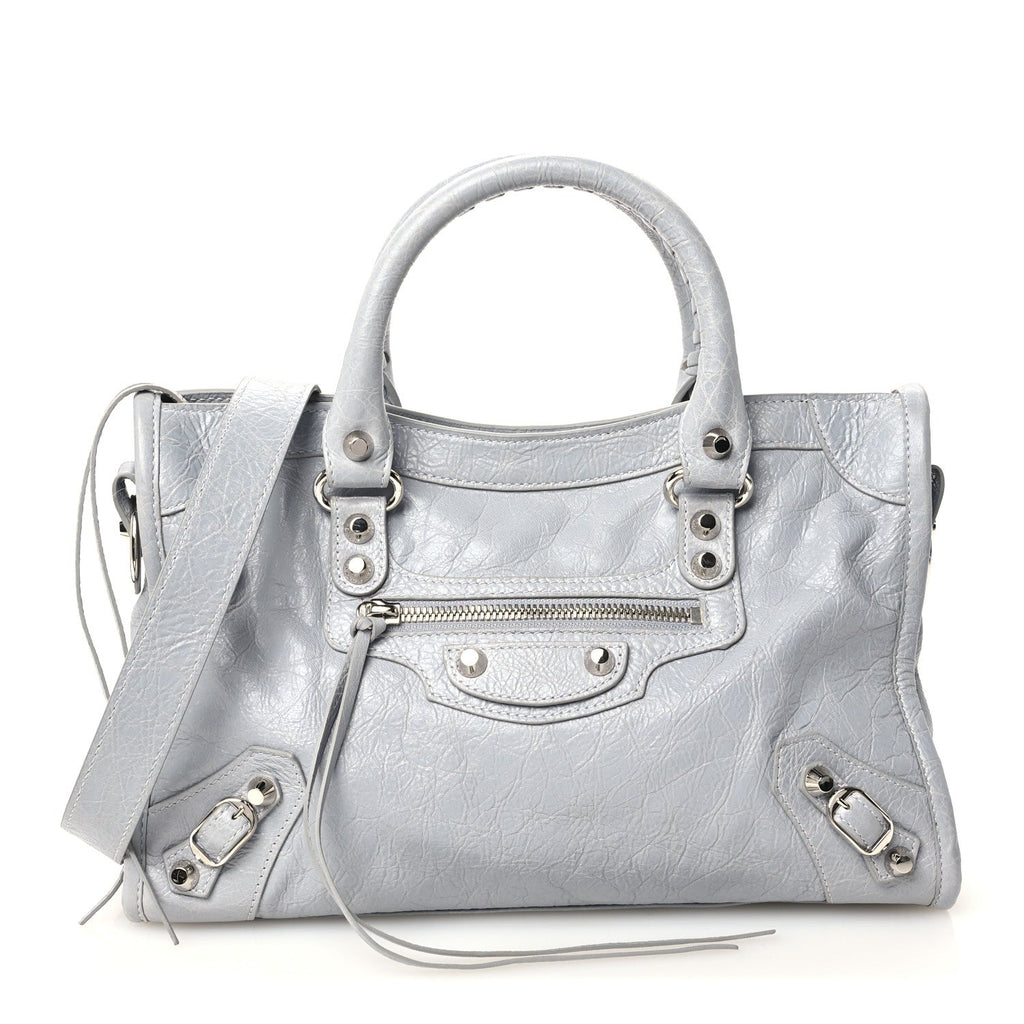 Agneau Arena Classic Silver Hardware Small Le City Light Grey