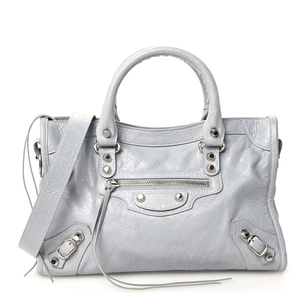 Agneau Arena Classic Silver Hardware Small Le City Light Grey