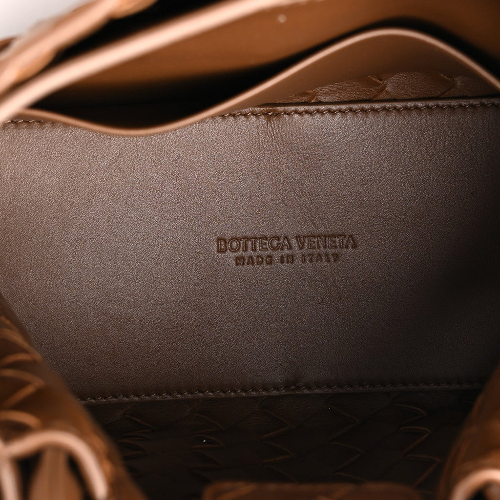 Nappa Intrecciato Small Andiamo Shoulder Bag Nocciola