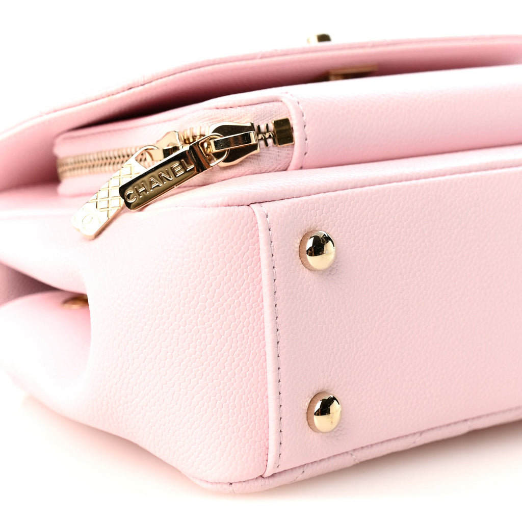 Caviar Quilted Small Business Affinity Flap Light Pink