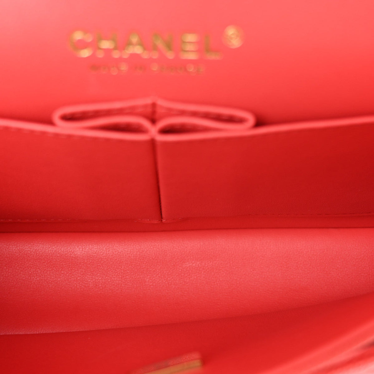Caviar Quilted Small Double Flap Red Red