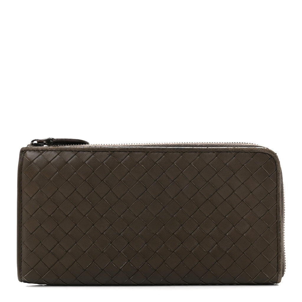 Nappa Intrecciato Zip Around Wallet Mud