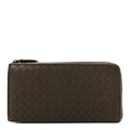 Nappa Intrecciato Zip Around Wallet Mud