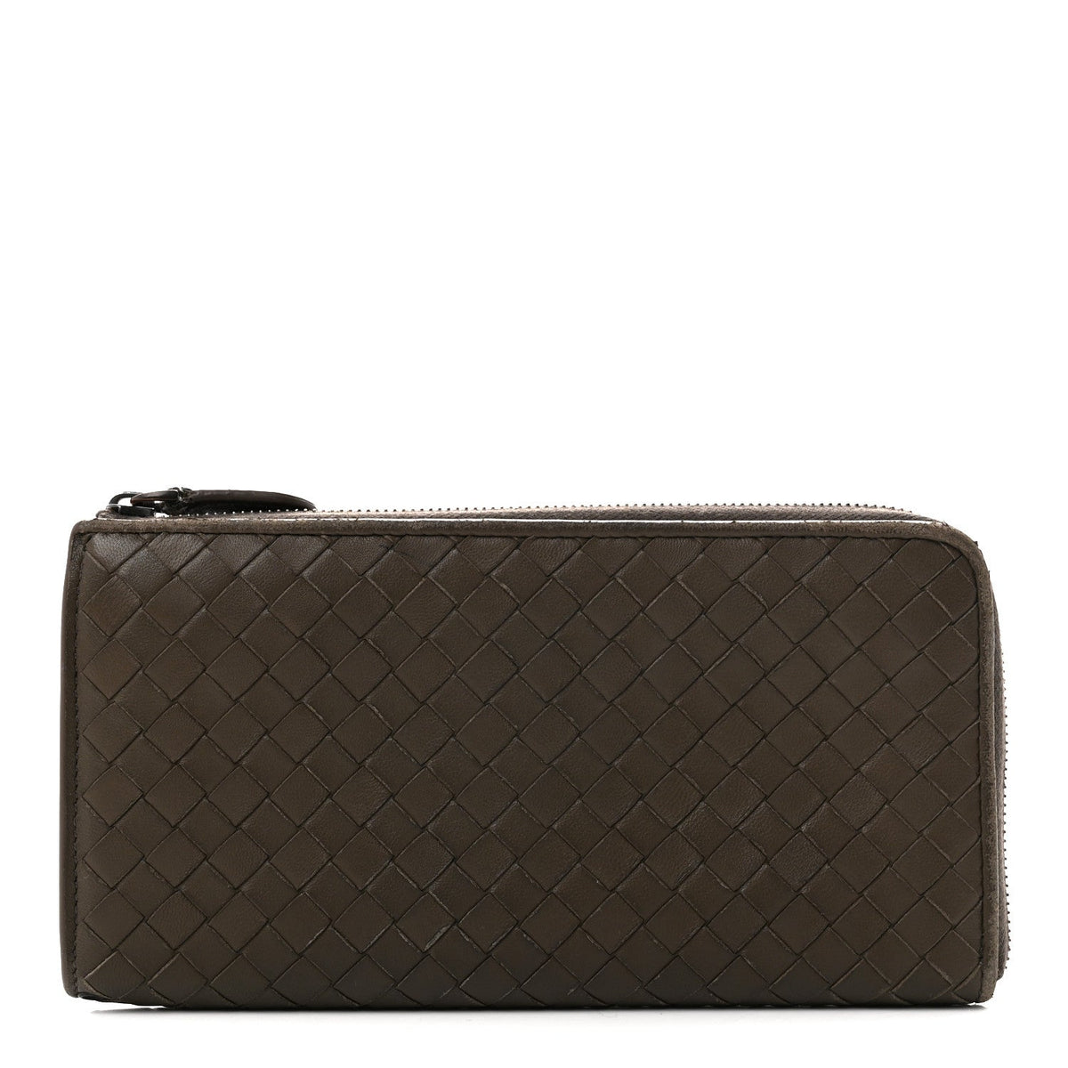 Nappa Intrecciato Zip Around Wallet Mud