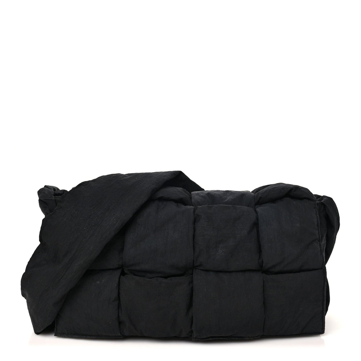 Nylon Intrecciato Padded Tech Cassette Bag Black