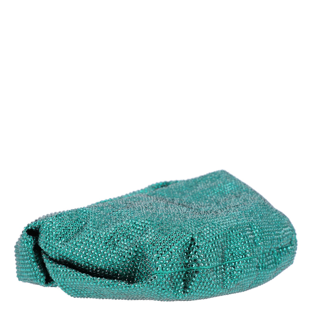 Crystal Embellished Satin Mini Hotfix Jodie Emerald